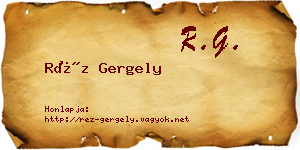 Réz Gergely névjegykártya